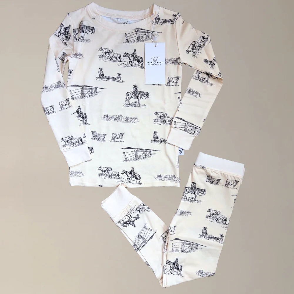 Western two Piece Bamboo PJ Set