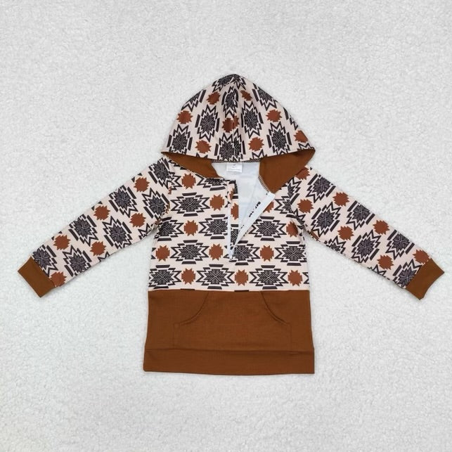 Brown Aztec Quarter Zip