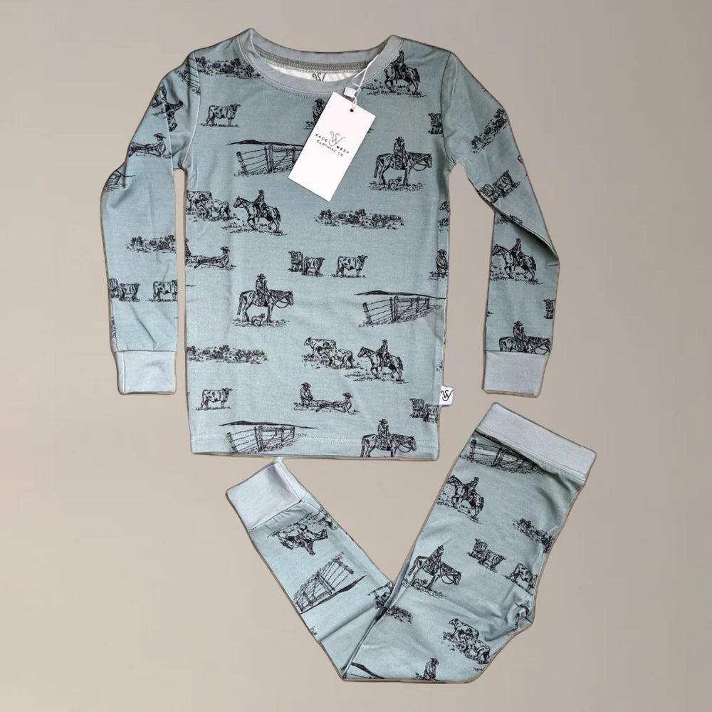 Western two Piece Bamboo PJ Set