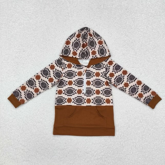 Brown Aztec Quarter Zip
