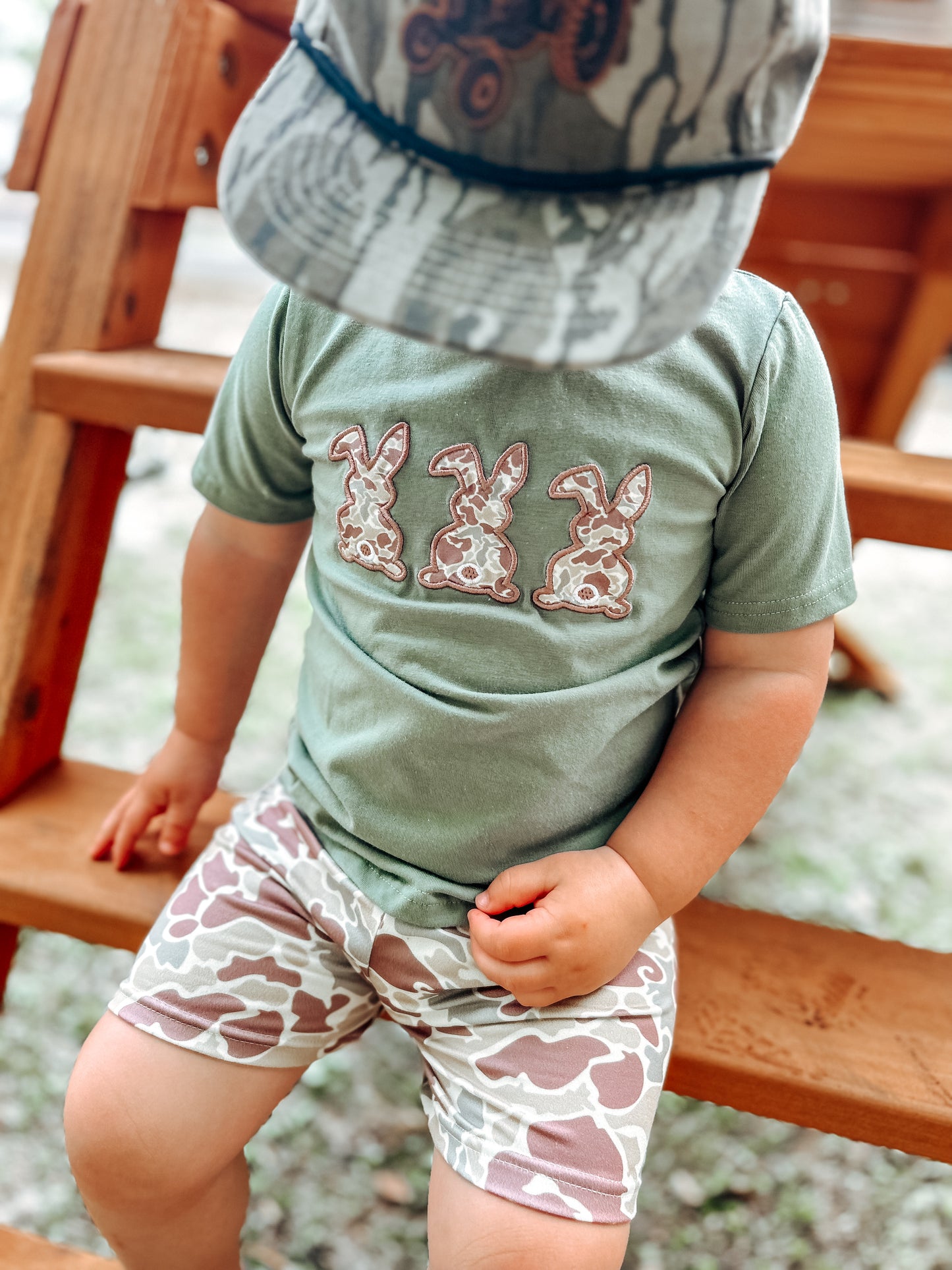 Embroidered Camo Bunny Two Piece Set