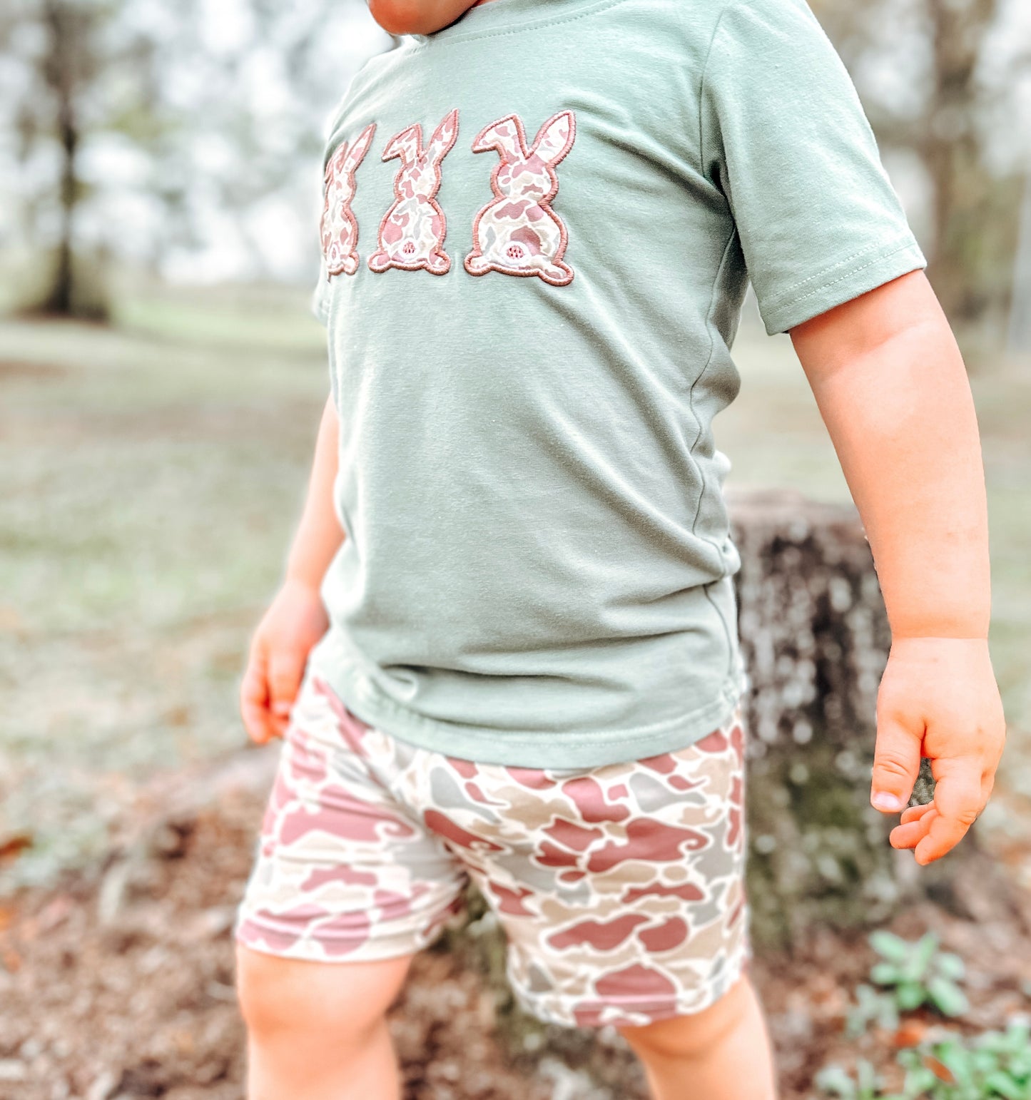 Embroidered Camo Bunny Two Piece Set