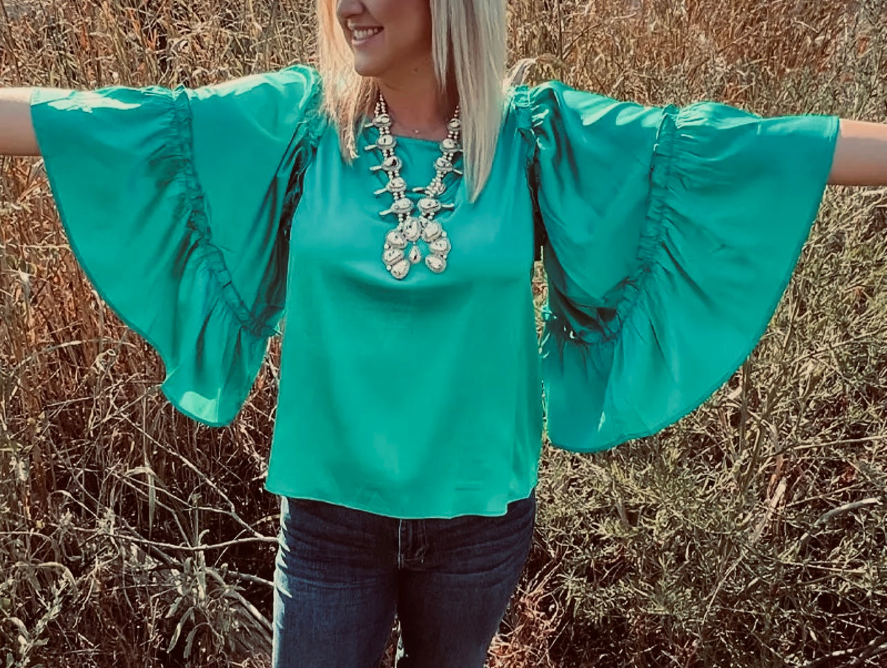 Fearless Turquoise Bell Sleeve