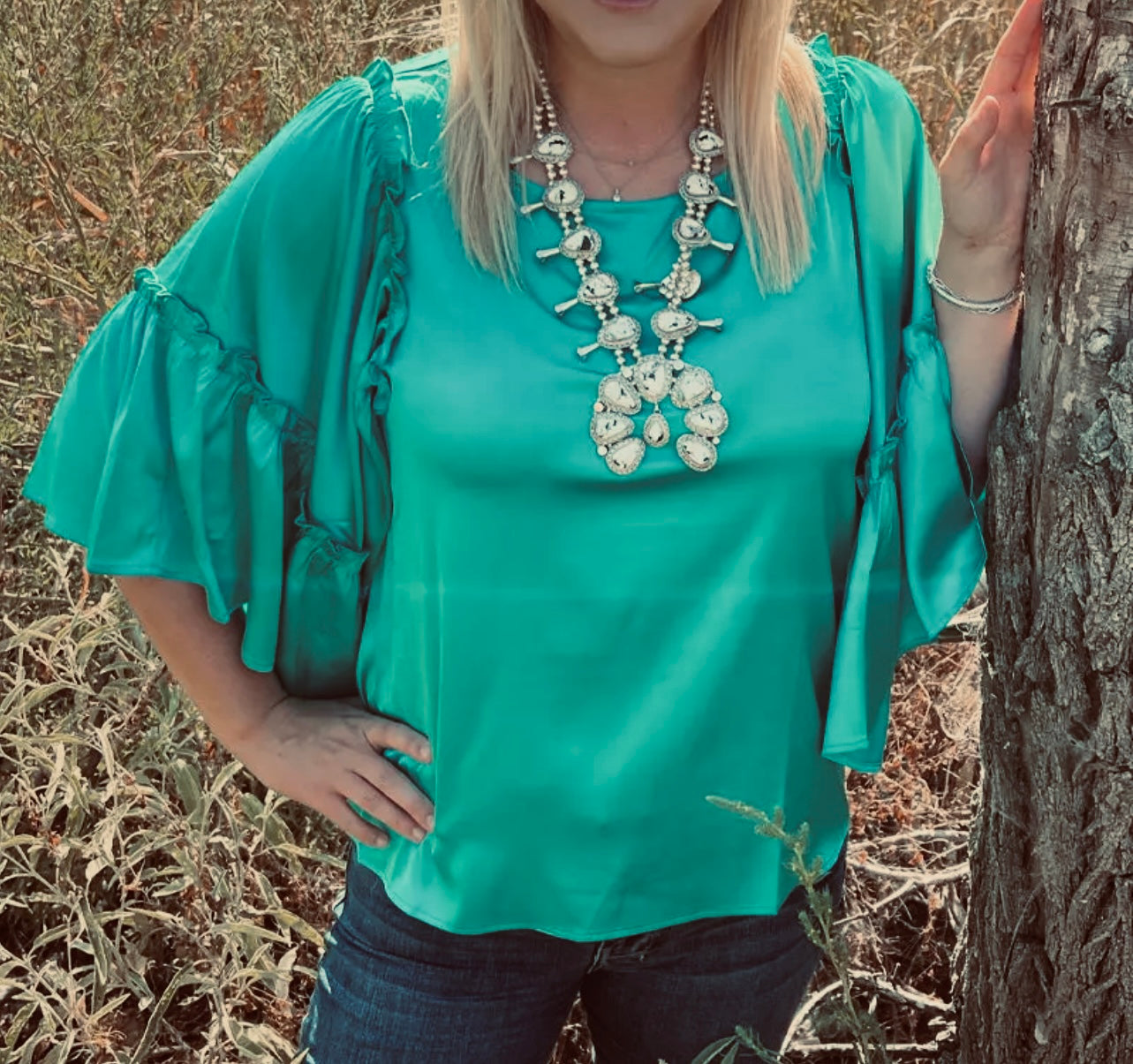 Fearless Turquoise Bell Sleeve