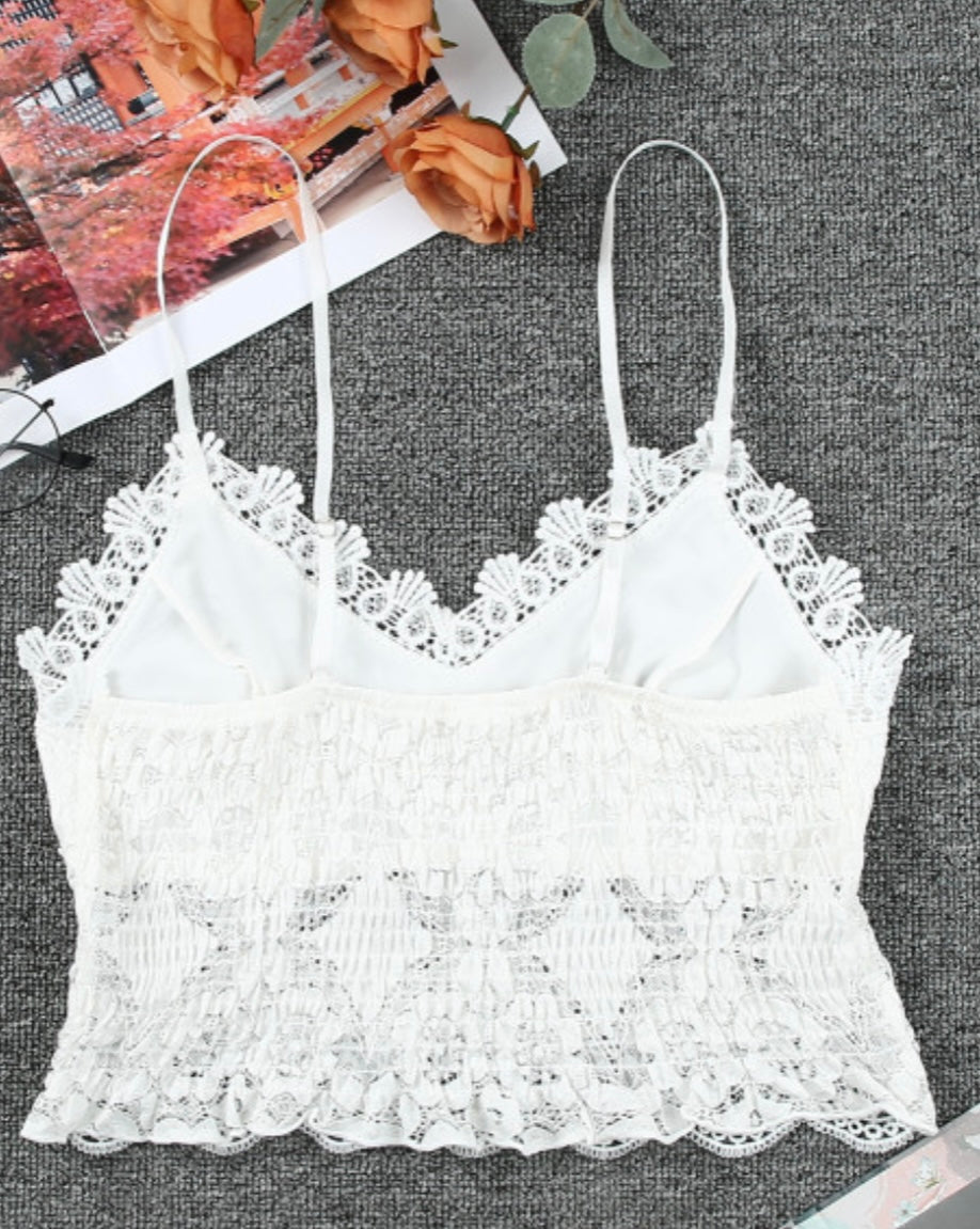 Heartbreaker | White Lace Crop Top