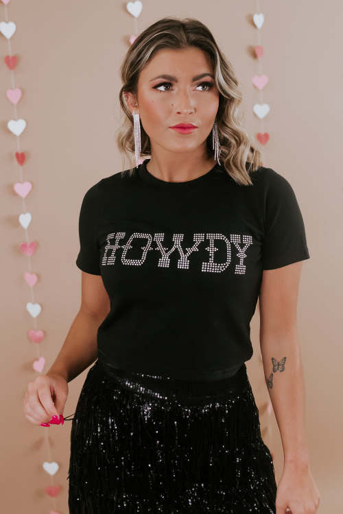 Rhinestone Howdy | Tee