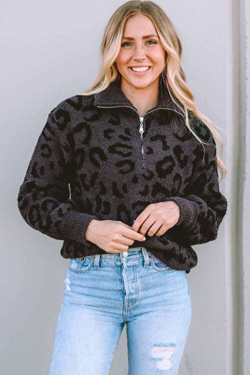 Leopard Quarter Zip