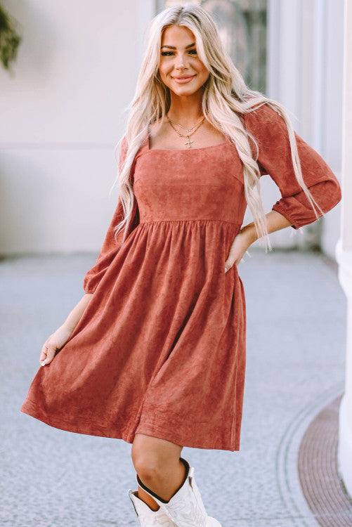 Rustic Suede Dress