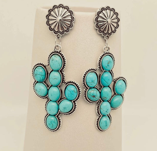 Turquoise Cactus Earrings