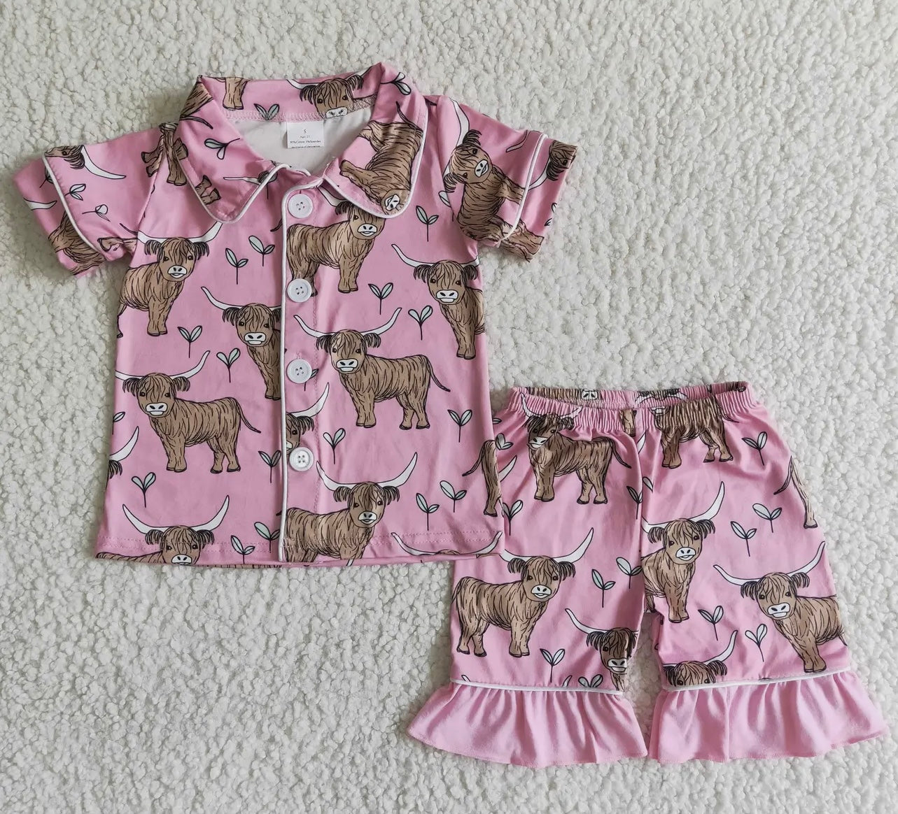 PREORDER: Pink Cow Pajama Set