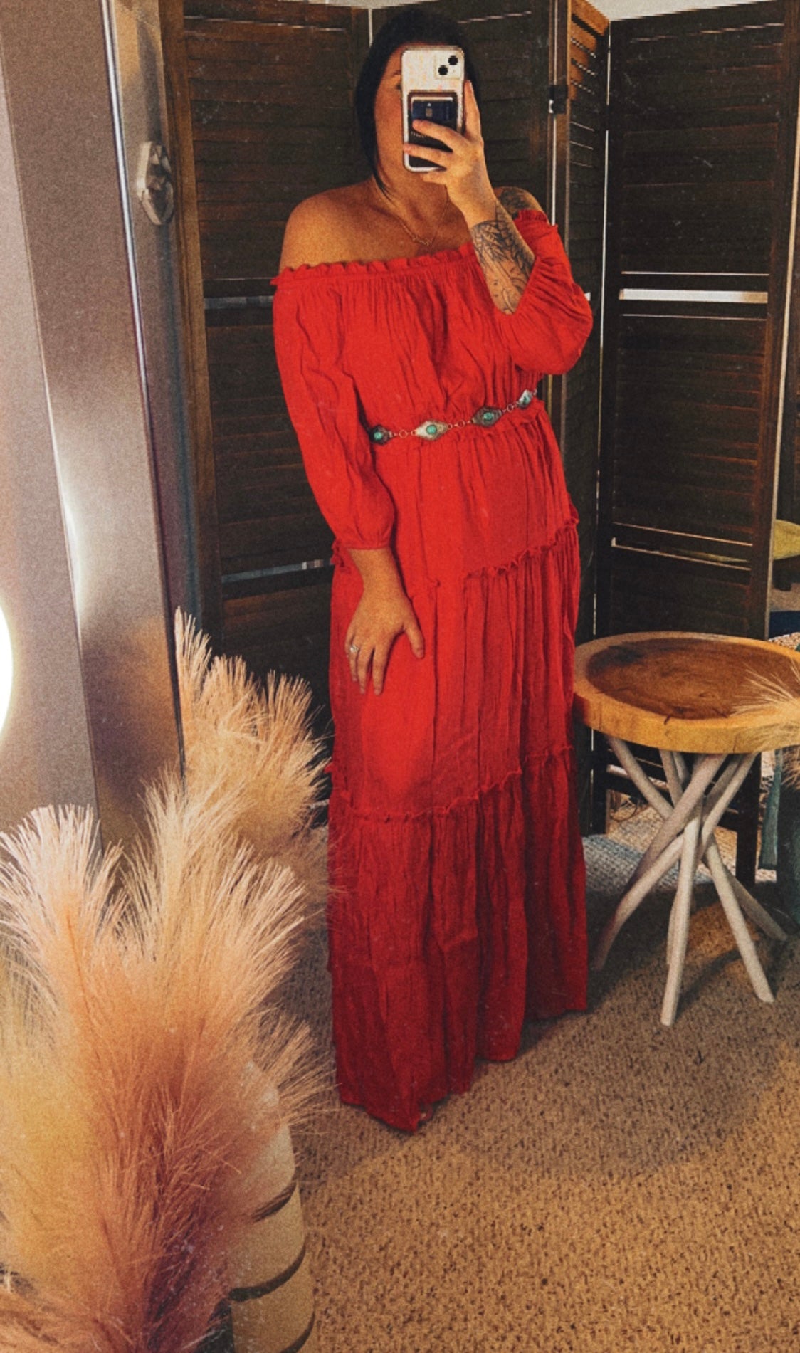 Sunset Burnt Orange Maxi Dress